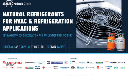 ASHRAE: Τεχνική Ημερίδα «Natural Refrigerants for HVAC & Refrigeration Applications, R290 & R744 (CO₂) Legislation and Applications – Key Insights»
