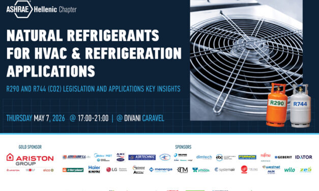 ASHRAE: Τεχνική Ημερίδα «Natural Refrigerants for HVAC & Refrigeration Applications, R290 & R744 (CO₂) Legislation and Applications – Key Insights»